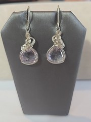 Amethyst Sterling Silver Dangle Earrings Handmade Nature-Inspired 925 Jewelry
