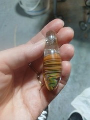 Hand Blown Glass Swirl Bullet Pendant UV Reactive