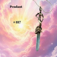 Nude Lady Worrier Pendant With Blue Quartz Crystal 925 handcfafted by JKL 817