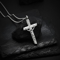 Crucifix Urn Necklace for Men Women Jesus Christ Crucifix Memorial Urn Pendants