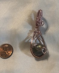 Labradorite Sphere Copper Wired Pendant