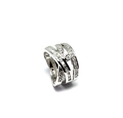 Beauty 925 Sterling Silver White Rhodium-plated CZ Ring Sizes 6.5