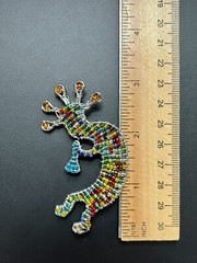 Kokopelli Pin Beaded Multicolor Rainbow 3 inches