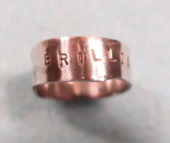 «Brilliant My Dear» Sterling Ring; size 5 3/4; Made in USA by Peggy Johnson