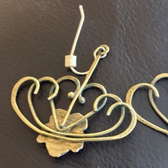 Art Nouveau Dogwood Flowers Dangling Brass Earrings With Hooks From Estate