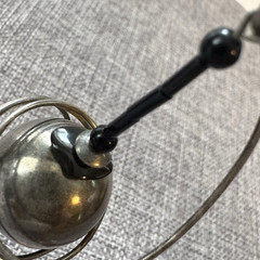 Vtg Spiral Artisan Earrings Spheres Drops Hooks Retro Glam Saturn Inspired 3.25″