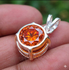 RARE 3.60 Ct Certified Flame Orange Diamond Solitaire Necklace,Free Studs