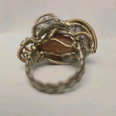 Handmade Wire Wrapped Rings Set Of 2 Copper Citrine Amethyst Quartz Size 10