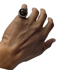 Abstract Fire Agate Sterling Silver Ring Size5.10