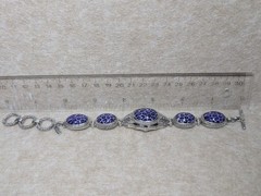Sarda Bali Purple Coral 925 Sterling Toggle Bracelet 6.5- 8 Rare Unique Handmade