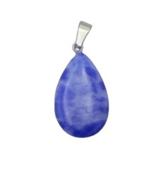 Natural 1″ Stone Teardrop Shaped Pendant Necklace On 17″-18″ Black Cord – CHOICE