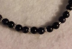 Artisan Purple Gold Stone Silver Tone Beaded Bracelet size small/Average