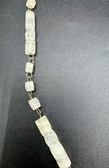 Vintage Hand Carved Native American Chief Translucent Stone Necklace Spiral Bead