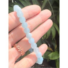 Exquisite Square Faceted Aquamarine 8mm Bracelet hand crafted in Maui