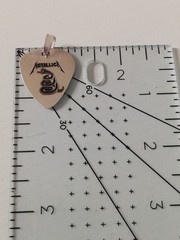 .925 Solid Silver Metallica Men’s Guitar Pick Metal Rock Band Biker Pendant New.