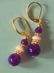 PURPLE JADEITE DROPS Lever back handcrafted CHOOSE color #450-3