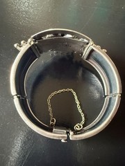 Taxco Mexico 925 Silver Headdress Bracelet Eagle Stamp/Signed P Luco 7″