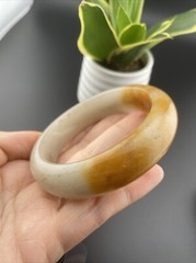 純天然玉鐲 Grade A 100% Untreated Aventurine Jade Bangle佘太翠 60 Mm Icy yellow jade