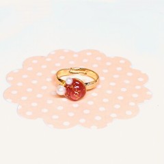 ring handmade handcrafted resin red 7.0size free size uv resin (japan size 13)