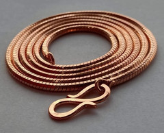 22 inch Pure Copper Snake Type Chain Necklace, Healing Copper Jewelry, Spiritual