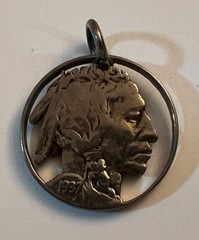 1937 Buffalo Nickel Coin Cut Out Pendant
