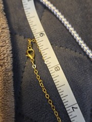 Minimalist Turquoise Pendant Necklace Artisan Made 18 In Gold Tone Chain