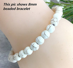 White Magnesite Turquoise Stretchy Bracelet Healing Gemstone 4mm6mm8mm 10mm12mm
