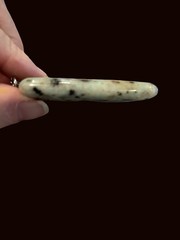 2-1/4” Sesame Jasper Gemstone Carved Rectangle Pendant on 20″ Flat Curb Chain