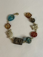 NEW Handmade Vintage Style Gold/Multicolor Beaded Bracelet