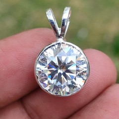 RARE 10.00 Ct White Diamond Solitaire Pendant Necklace-Tariff Free