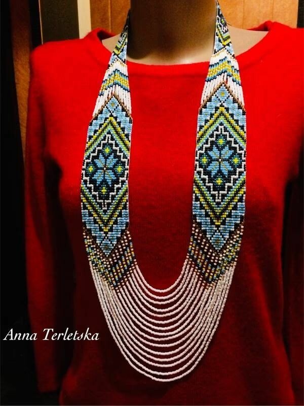 Handmade Seed Bead Necklace American Style Necklace Boho Beaded Necklace earring
