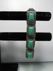 VINTAGE HAND CRAFTED TURQUIOSE & 925 SILVER BRACELET – 41 Grams – Size 6 – 7