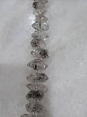 New 100% Natural Smoky Herkimer Diamond Necklace 16” Sparkly Large Diamonds