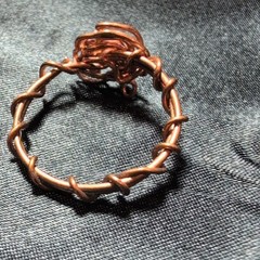 Handcrafted Copper Wire Wrapped Flower Band Ring No Stone Size 8 #312
