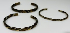 Sergio Lub Artist Signed Handcrafted Cuff Bracelet Set(3)Sterling Silver/Copper