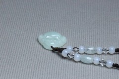 Cert’d Natural Light green A Jadeite jade Hand-Carved Maitreya Buddha Pendant