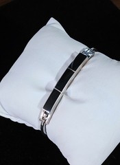 Sterling Silver Onyx Bracelet – Stamped 950 – 95% Silver