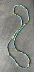 Frutiger Aero- Handmade Glass Seed Bead and metal bead Necklace approx. 28”