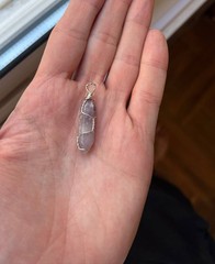 Amethyst Crystal Point Pendant Wire Wrapped Healing Quartz Reiki Necklace