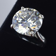 RARE Natural 12 Ct White Diamond Solitaire Ring With Certificate, Great Sparkle