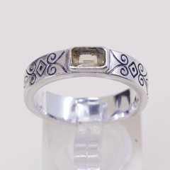 Sz 9.25, Vtg Brighton Sayan Handmade Sterling 925 Silver Ring W/ Citrine