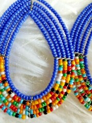 Maasai SEXY Beaded Earring 3 1/2 inches Handmade in Kenya