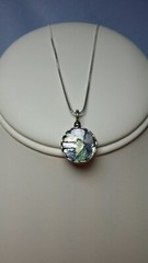 Roman Glass Pendent with sterling silver chain 18inch