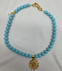 Double beaded natural turquoise pendant bracelet by «Mara Made in Greece»