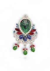 MOANS Couture Baroque-Inspired Carved Glass Necklace/Brooch OOAK