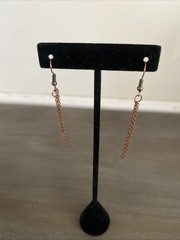 Necklace Earring Set Bronze Chain Long Pendant Fringe Statement Y2K Glam Tassel