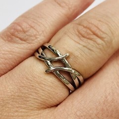 Sterling Sliver Crisscross Band