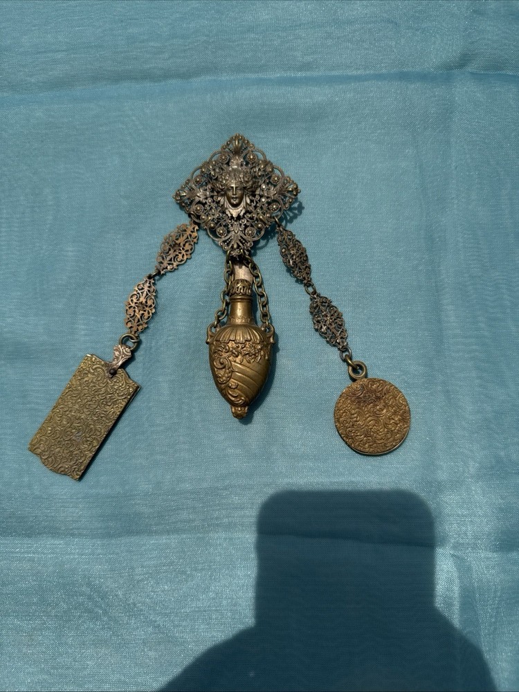 Antique VICTORIAN CHATELAINE WITH 3 ACCESSORIES