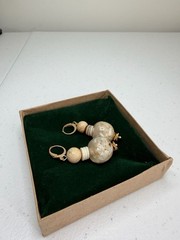 Handmade by Fynn Resin and Stone Bead Dangle Earrings