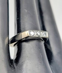 Solitair Brilliant 0,24 ct Ladies Ring 18K White Gold 7,80 g (Size 54) #2076
